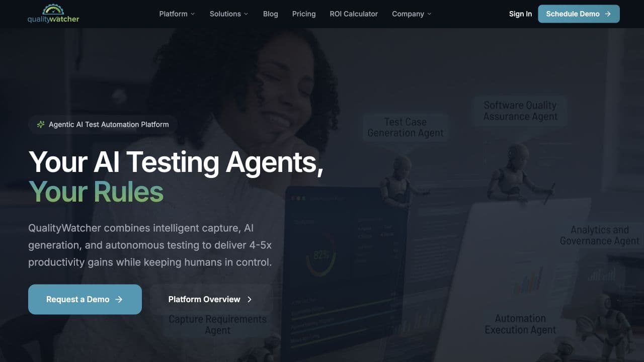 QualityWatcher AI website homepage